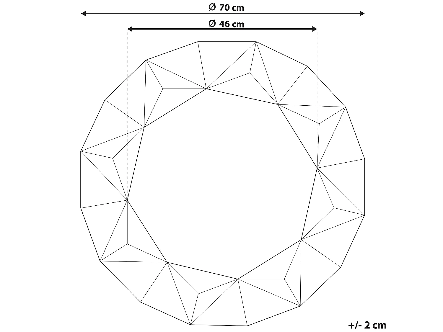 Espelho HABAY 70 cm 70 cm Prateado