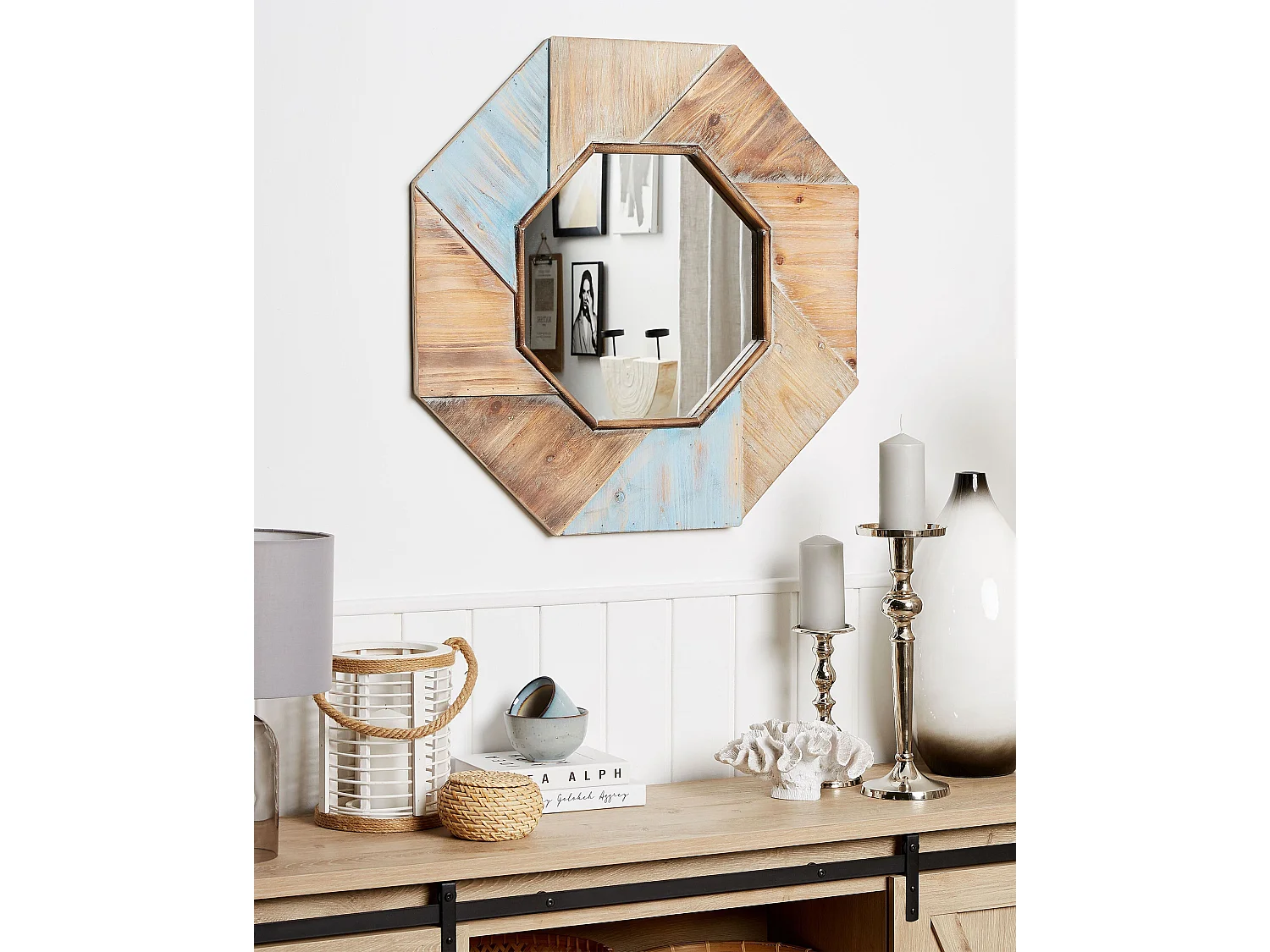 Miroir MIRIO 77 cm 77 cm Bois de sapin Marron