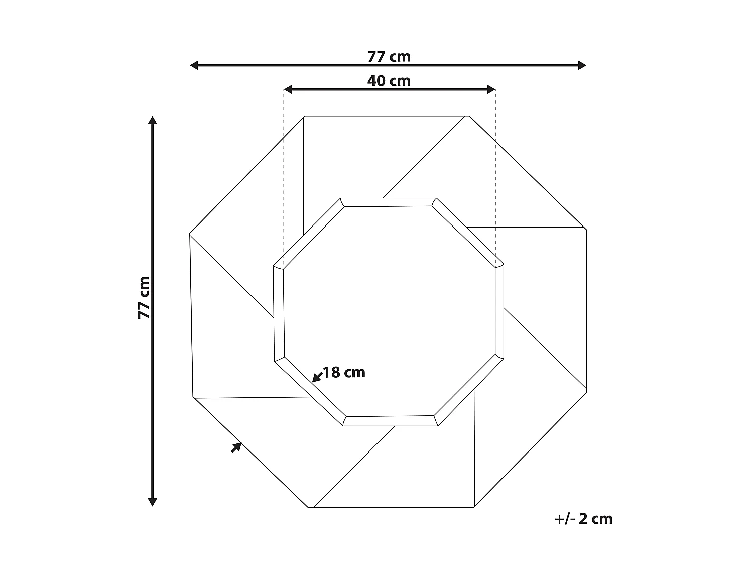 Wandspiegel MIRIO 77 cm 77 cm Hout Bruin