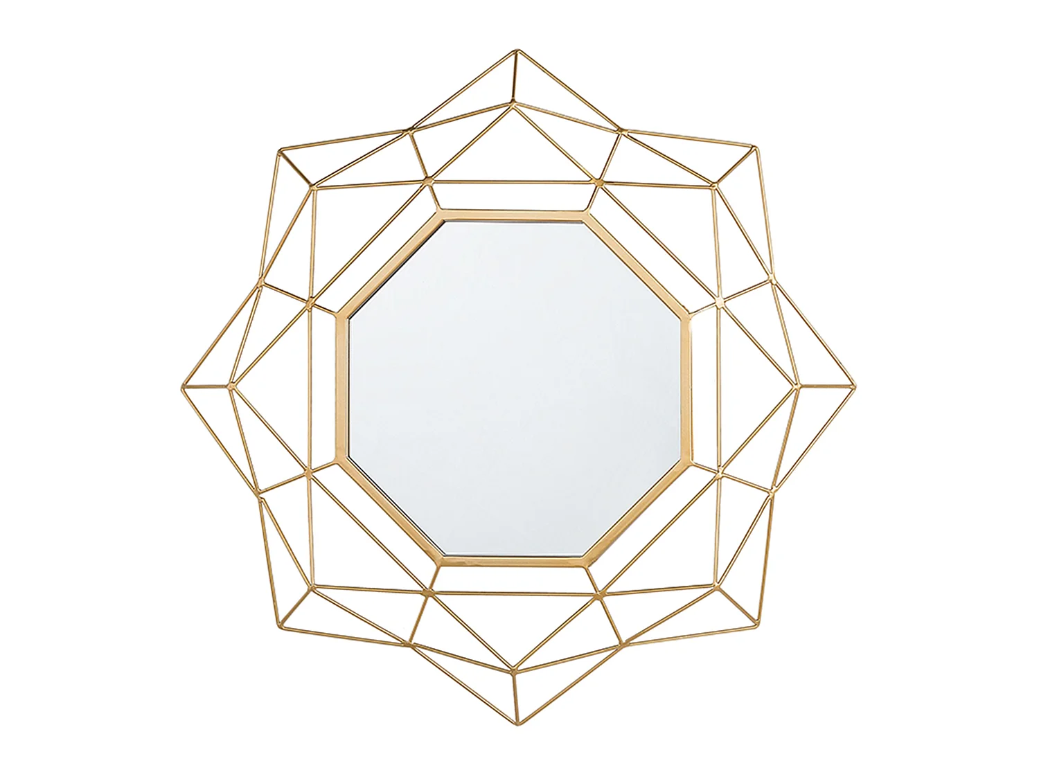 Miroir HILLION 60 cm 60 cm Métal Doré