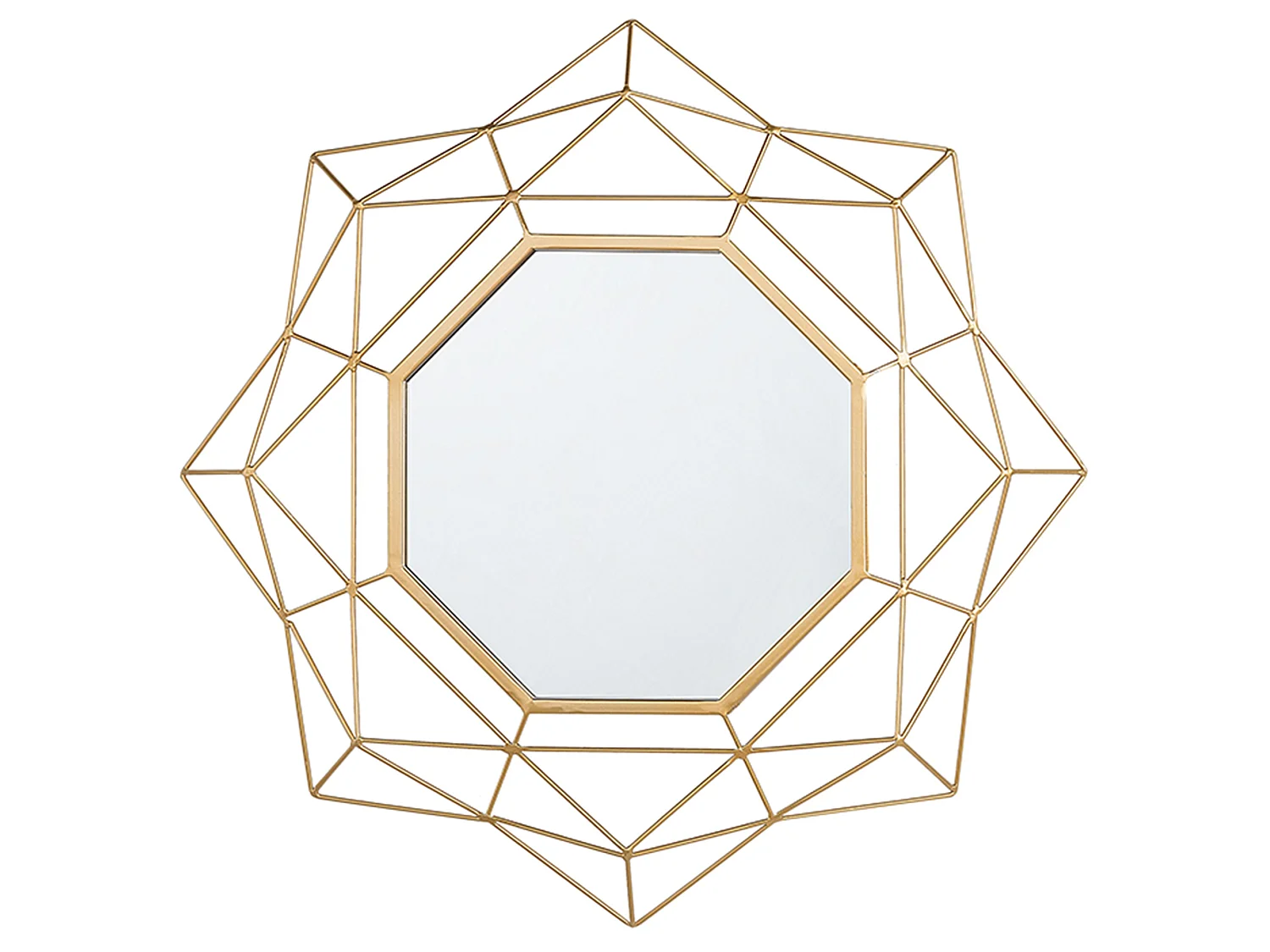 Miroir HILLION 60 cm 60 cm Métal Doré