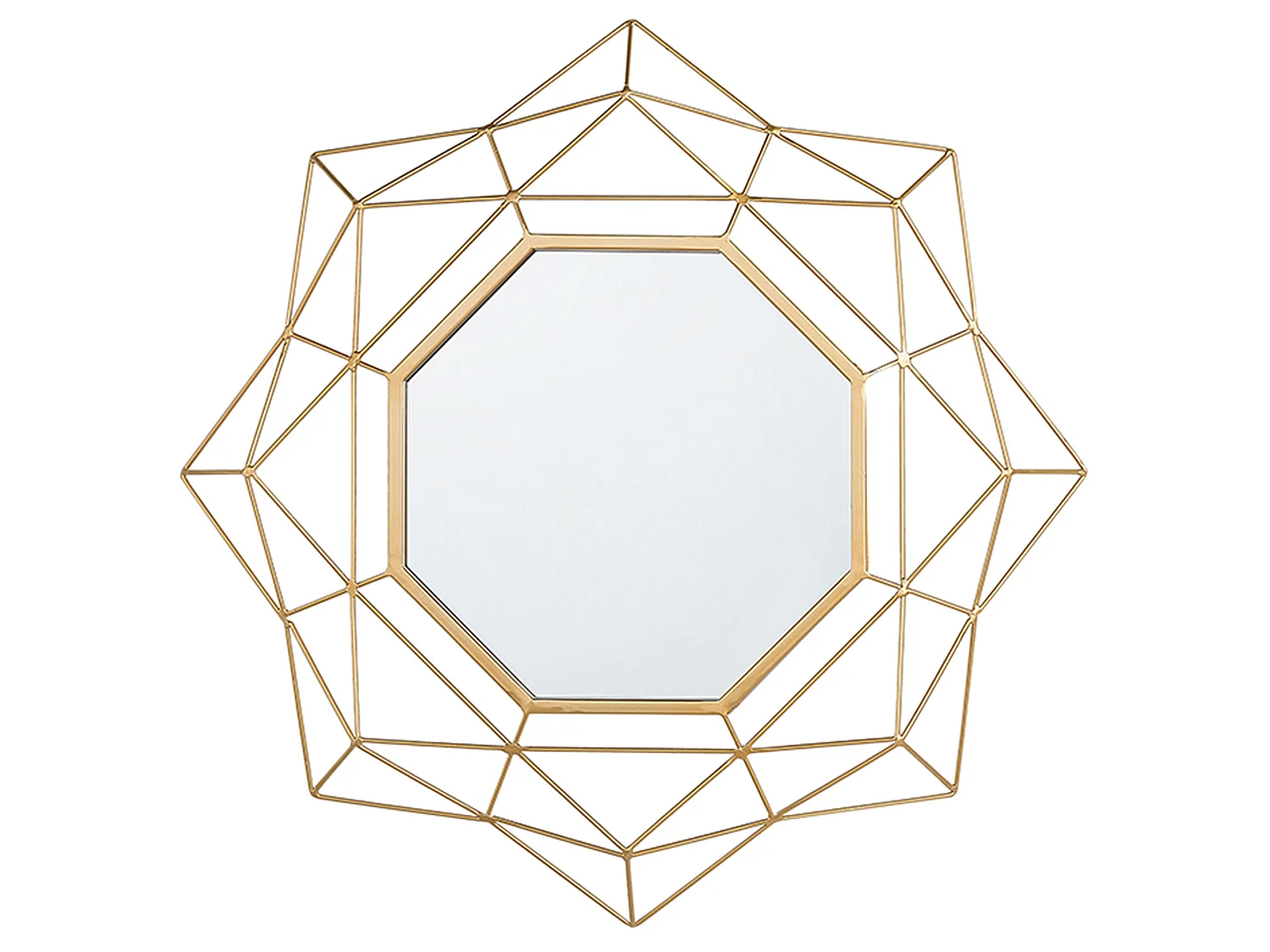 Miroir HILLION 60 cm 60 cm Métal Doré