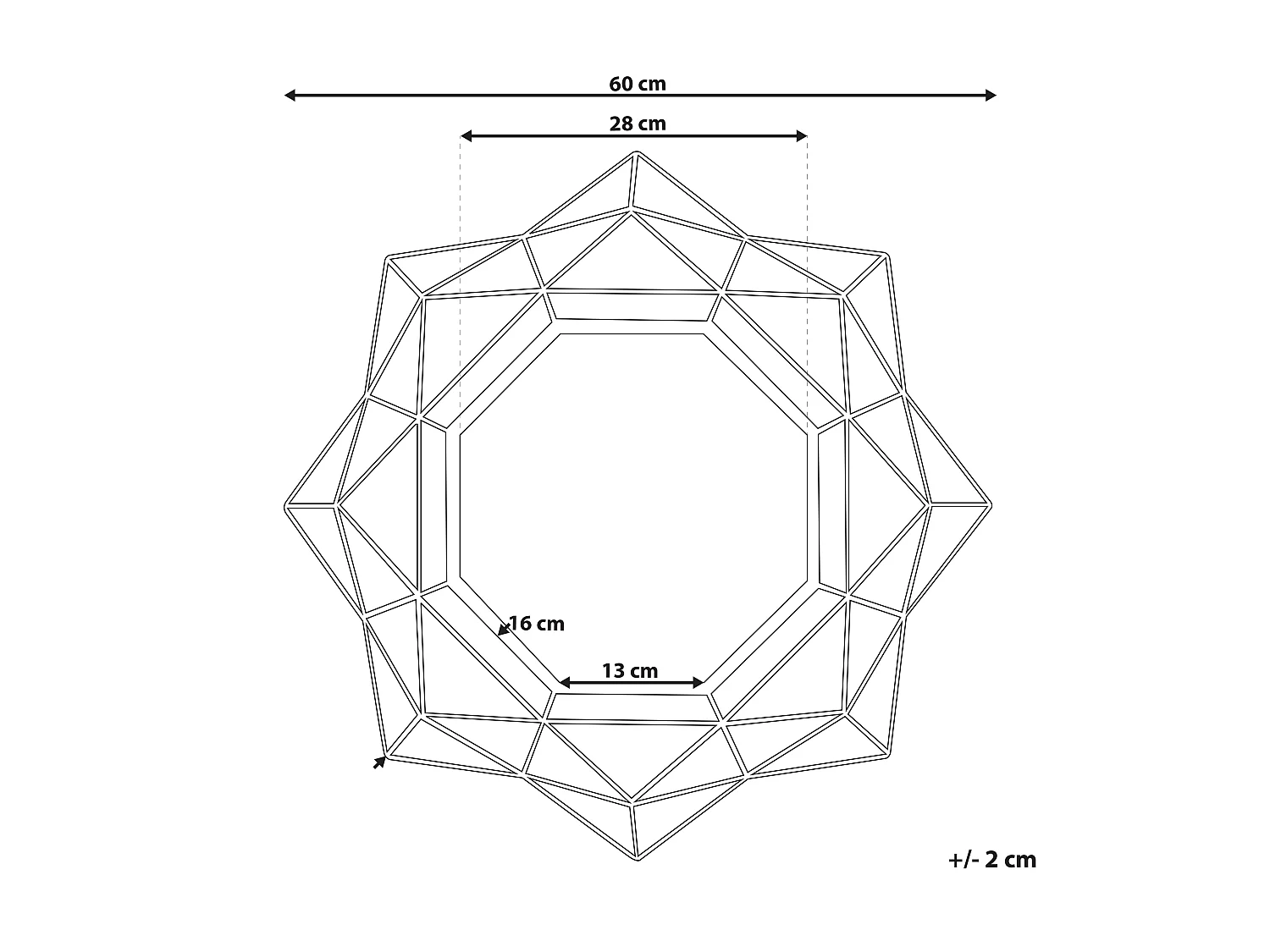 Wandspiegel HILLION 60 cm 60 cm Metall Gold