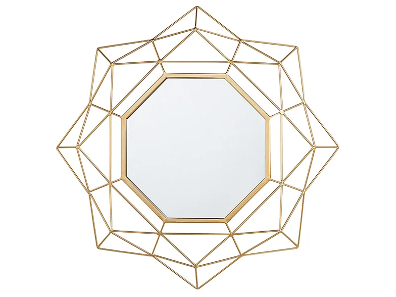 Wandspiegel HILLION 60 cm 60 cm Metall Gold