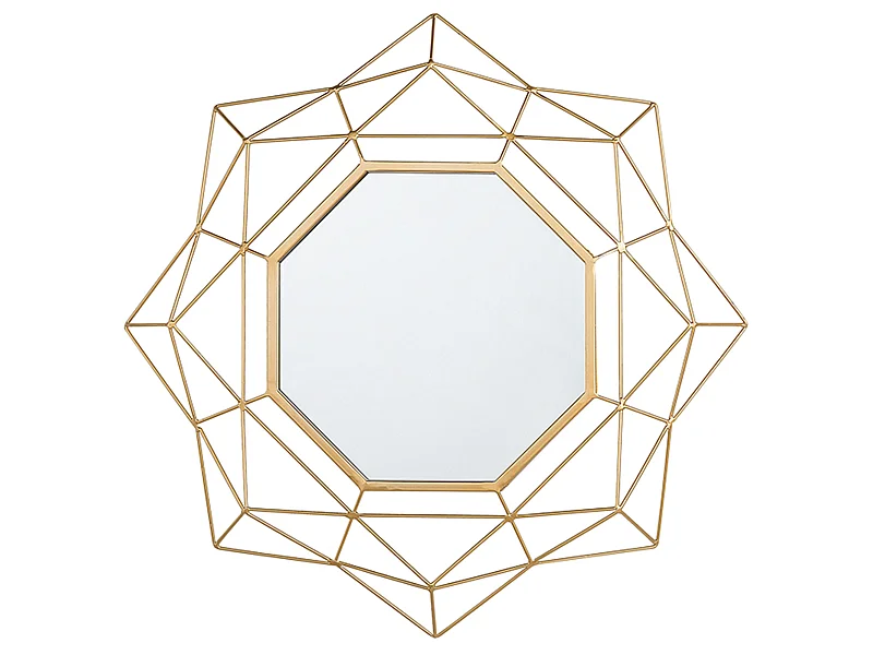 Miroir HILLION 60 cm 60 cm Métal Doré