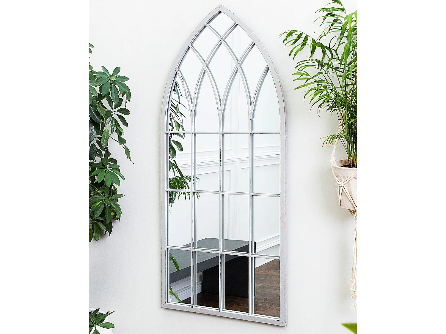 Espejo CASSEL 50 cm 115 cm Metal Gris claro