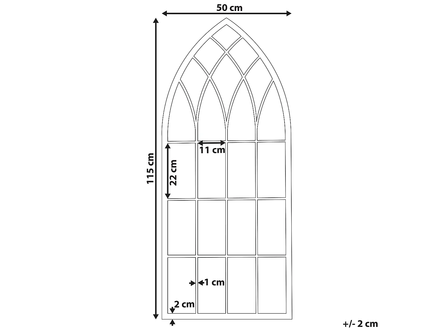Espejo CASSEL 50 cm 115 cm Metal Gris claro