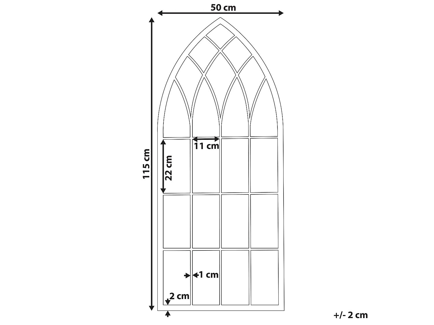 Specchio CASSEL 50 cm 115 cm Metallo Grigio chiaro