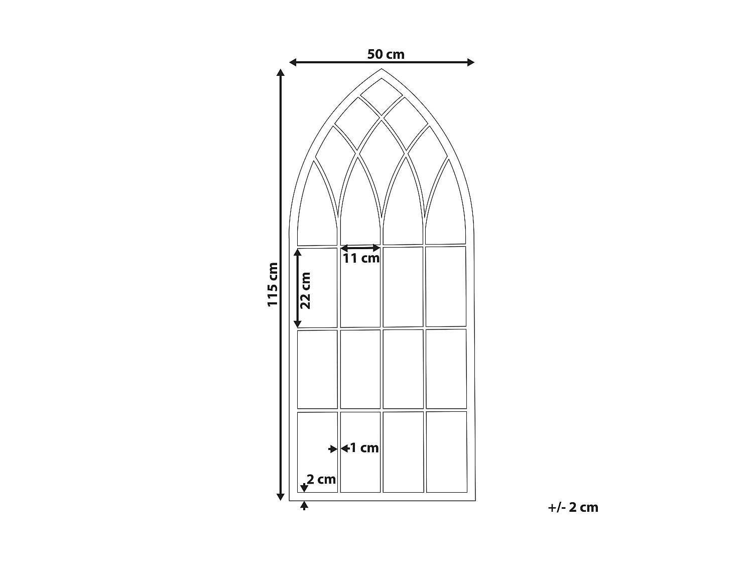 Miroir CASSEL 50 cm 115 cm Métal Gris clair