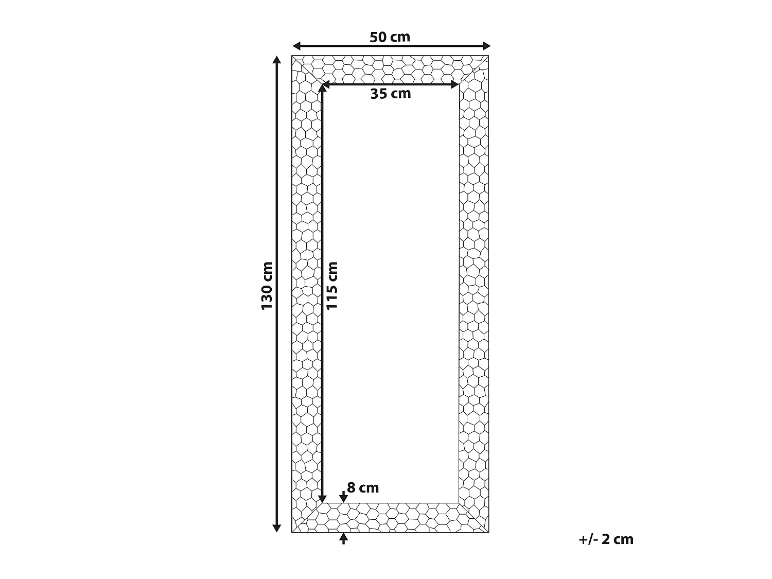 Espejo ANTIBES 50 cm 130 cm Dorado