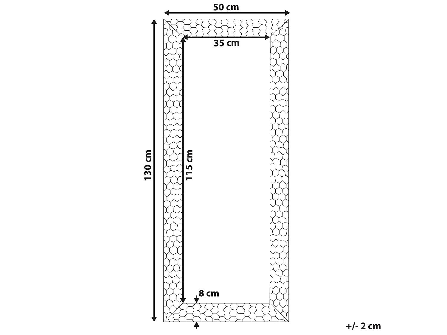 Wandspiegel ANTIBES 50 cm 130 cm Goud
