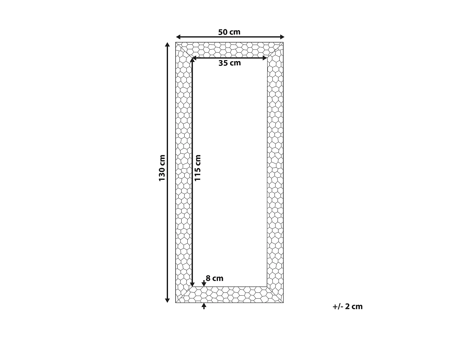 Miroir ANTIBES 50 cm 130 cm Doré