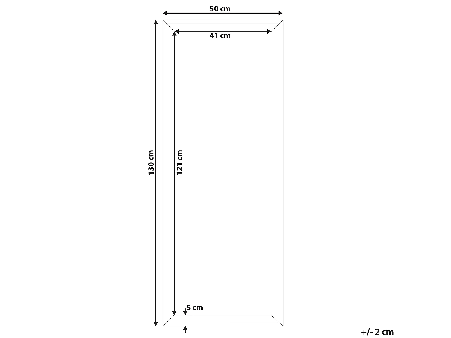 Specchio BENON 50 cm 130 cm Bianco sporco