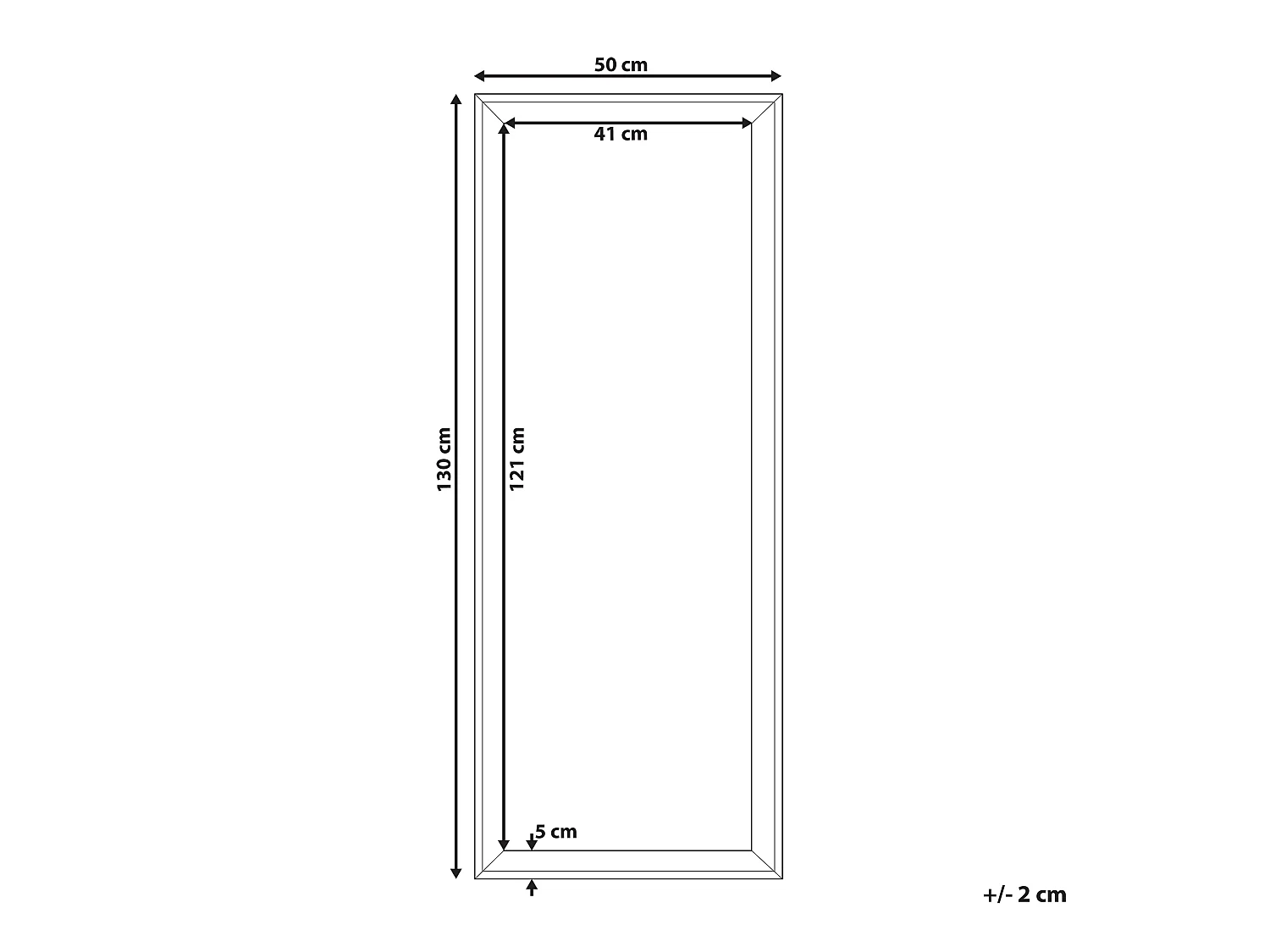 Wandspiegel BENON 50 cm 130 cm Gebroken wit