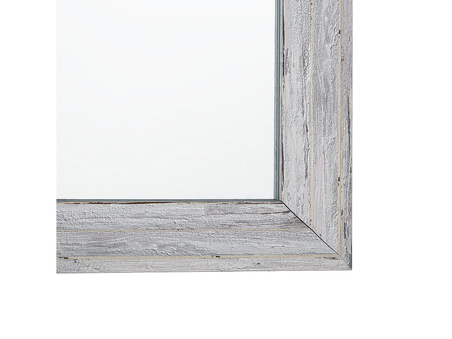 Wandspiegel im Vintage Stil weiß/Holzoptik rechteckig Benon