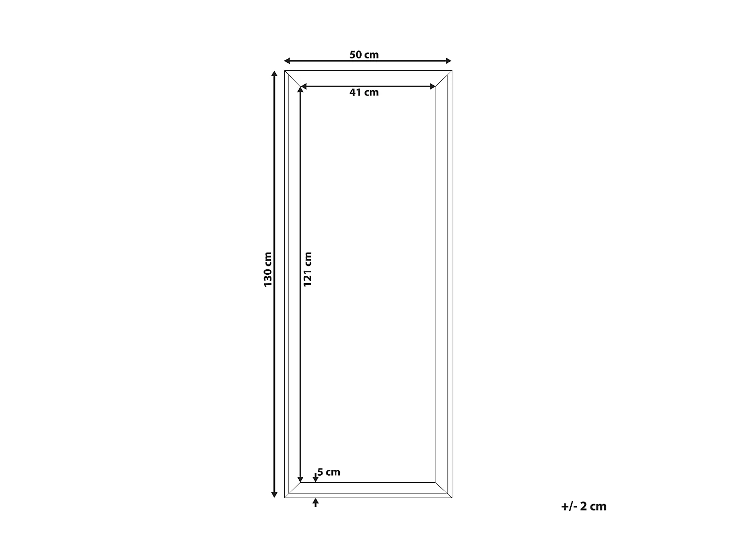 Miroir BENON 50 cm 130 cm Blanc cassé