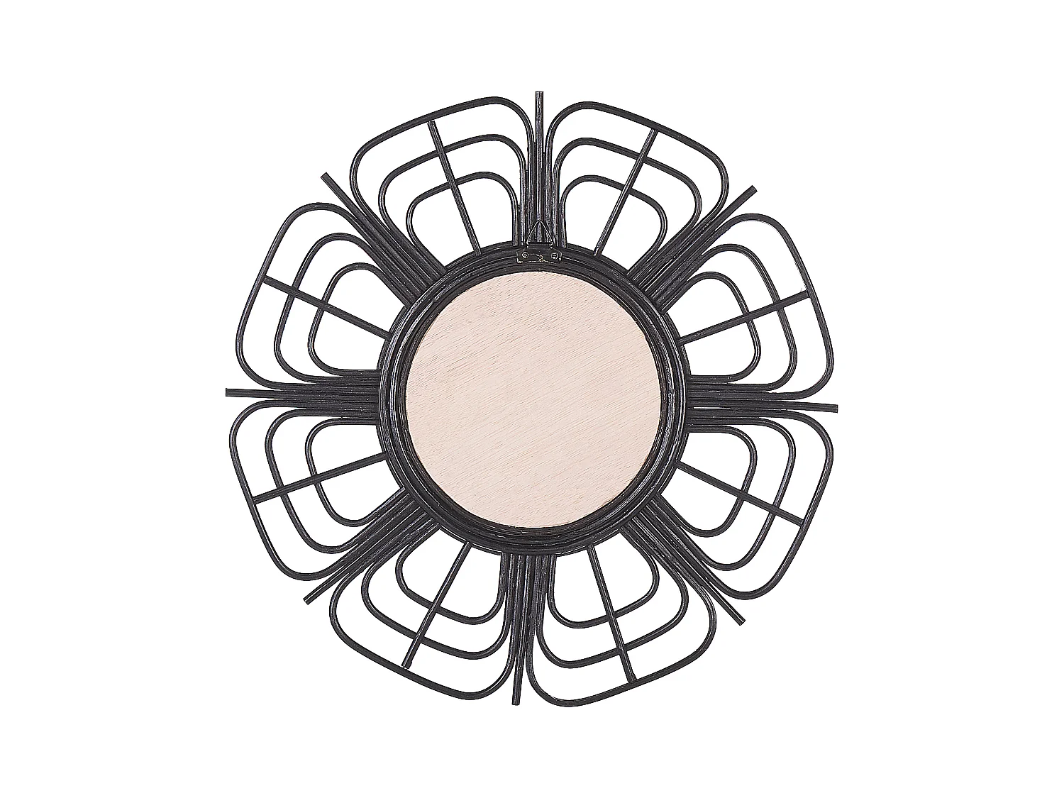 Wandspiegel PASAKU 60 cm 60 cm Rotan Zwart