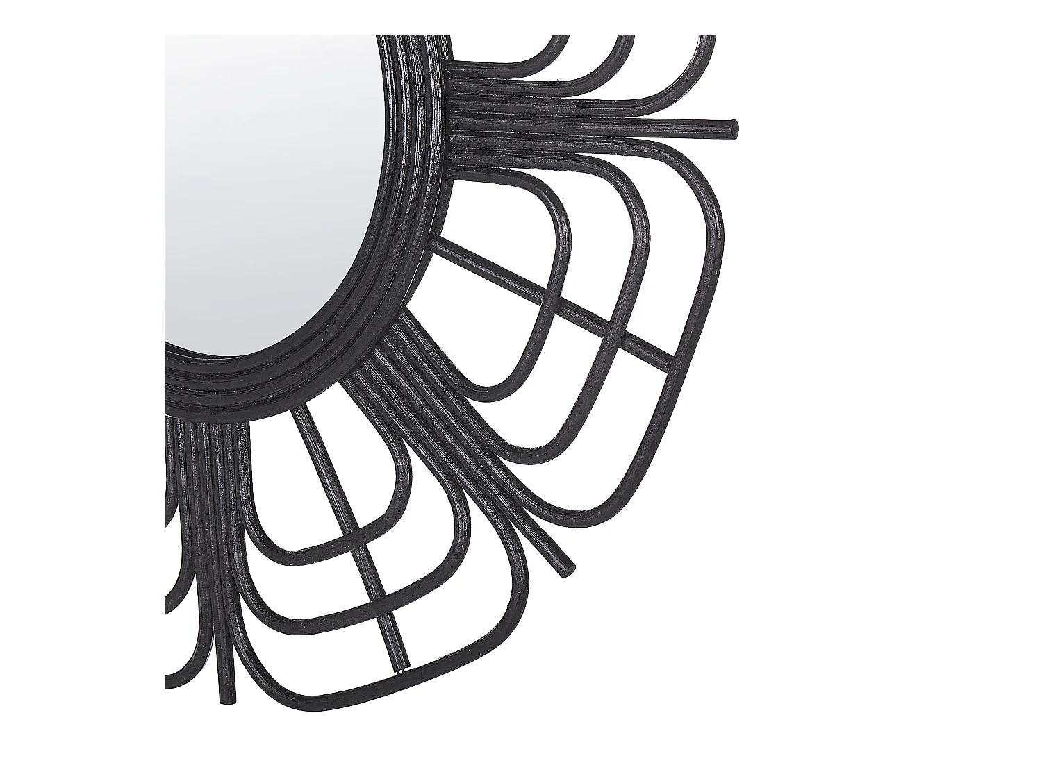 Wandspiegel PASAKU 60 cm 60 cm Rotan Zwart