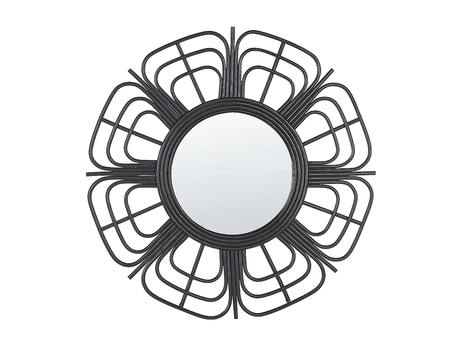 Miroir PASAKU 60 cm 60 cm Rotin Noir