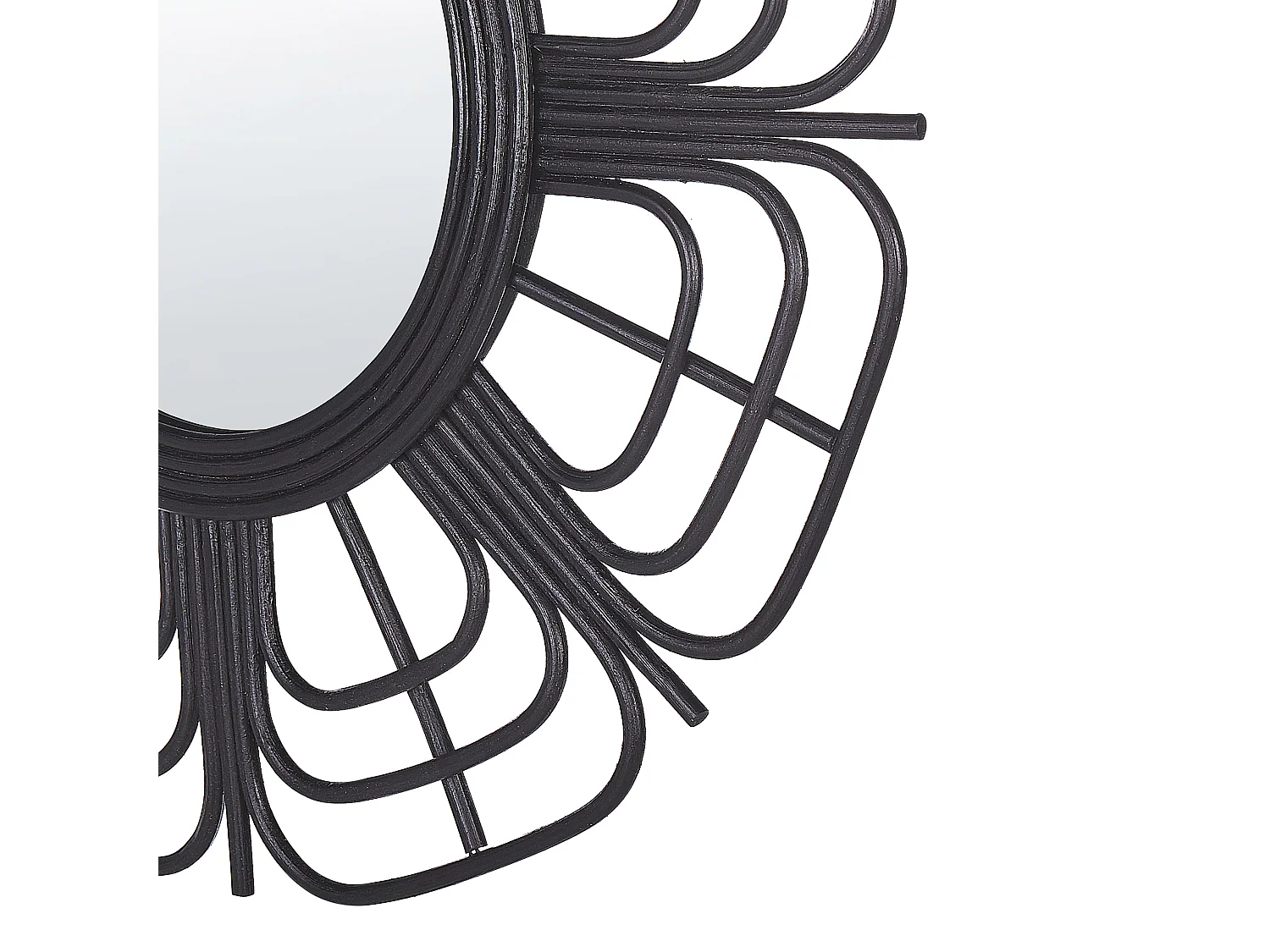 Miroir PASAKU 60 cm 60 cm Rotin Noir