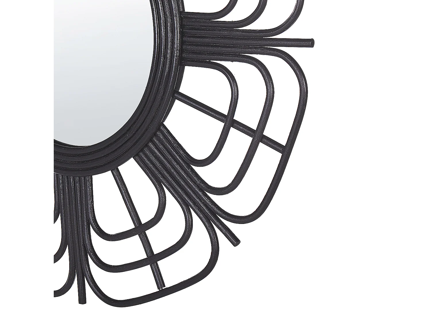 Miroir PASAKU 60 cm 60 cm Rotin Noir