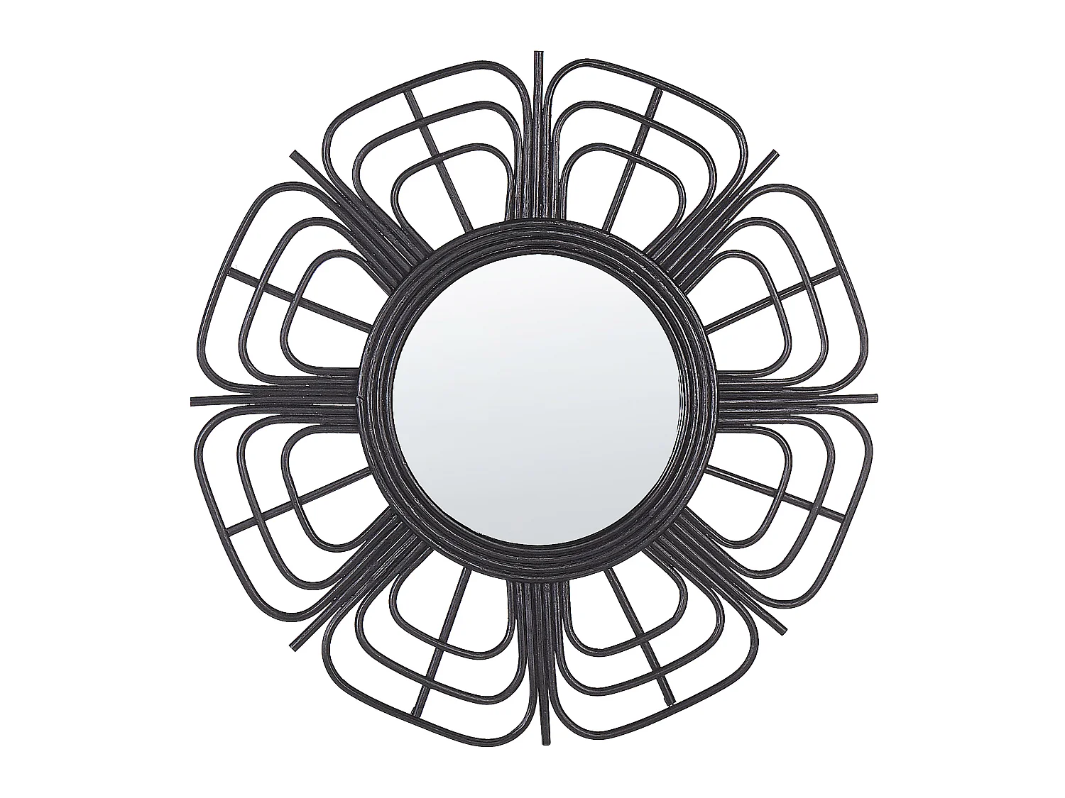 Miroir PASAKU 60 cm 60 cm Rotin Noir