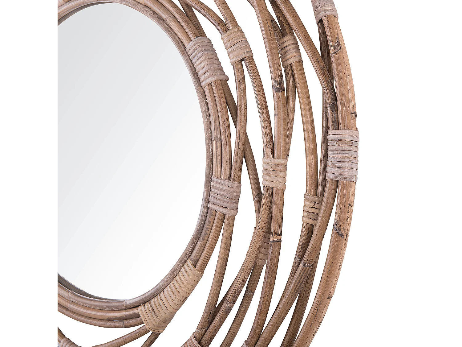 Espelho BURGIS 75 cm 75 cm Rattan Cor de areia