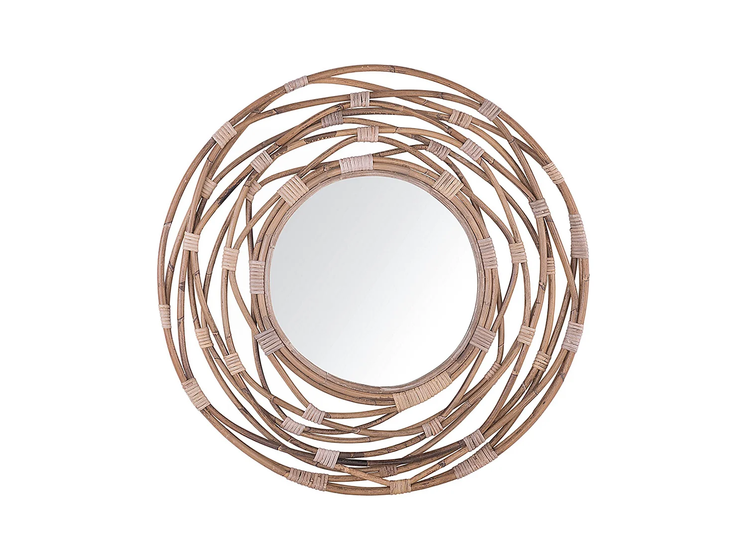 Miroir BURGIS 75 cm 75 cm Rotin Beige sable