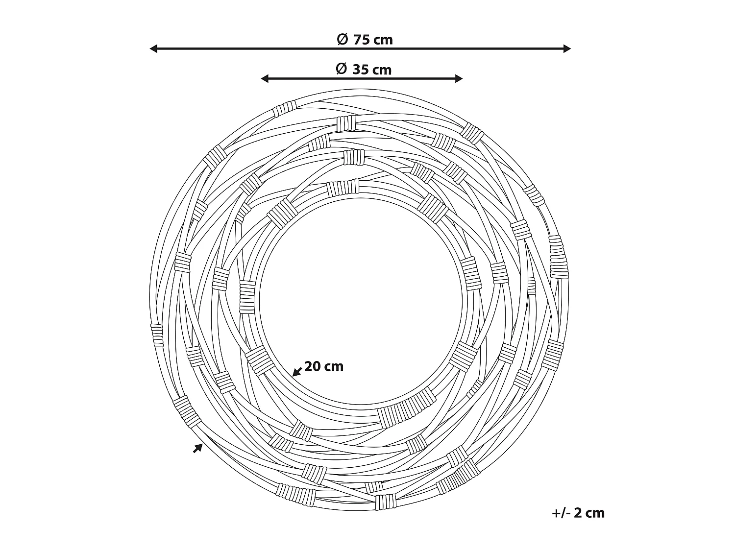 Wandspiegel BURGIS 75 cm 75 cm Rotan Zandbeige