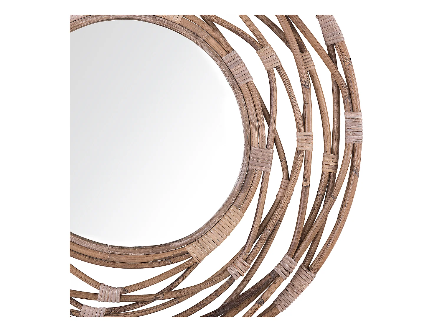 Wandspiegel BURGIS 75 cm 75 cm Rotan Zandbeige
