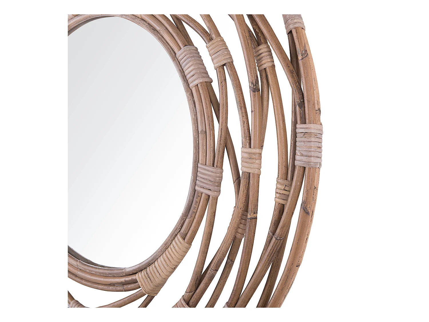Wandspiegel BURGIS 75 cm 75 cm Rotan Zandbeige