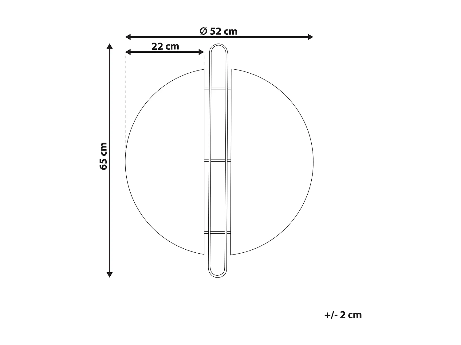 Miroir ATTIN 52 cm 65 cm Doré