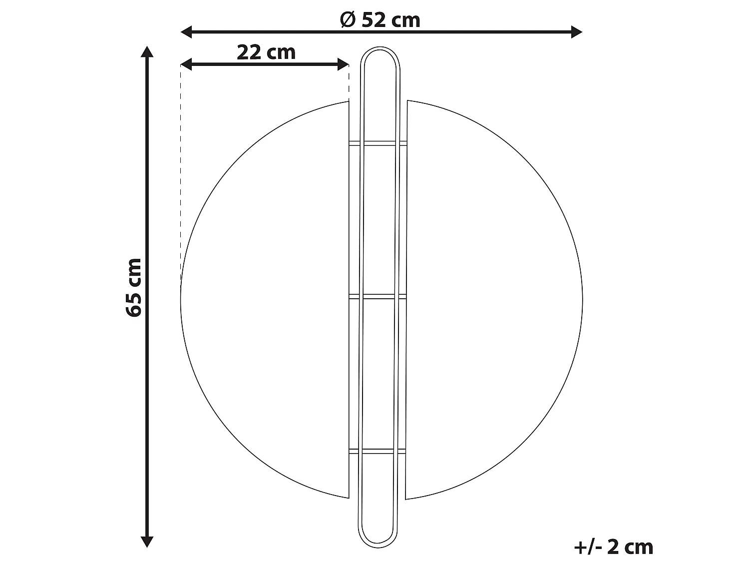 Miroir mural en métal ø 52 cm doré ATTIN