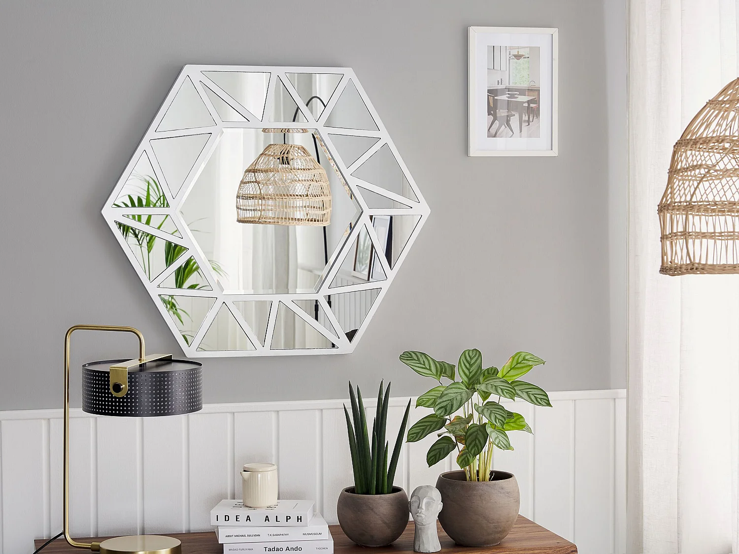 Wandspiegel sechseckig silber 80 x 70 cm ISIGNY