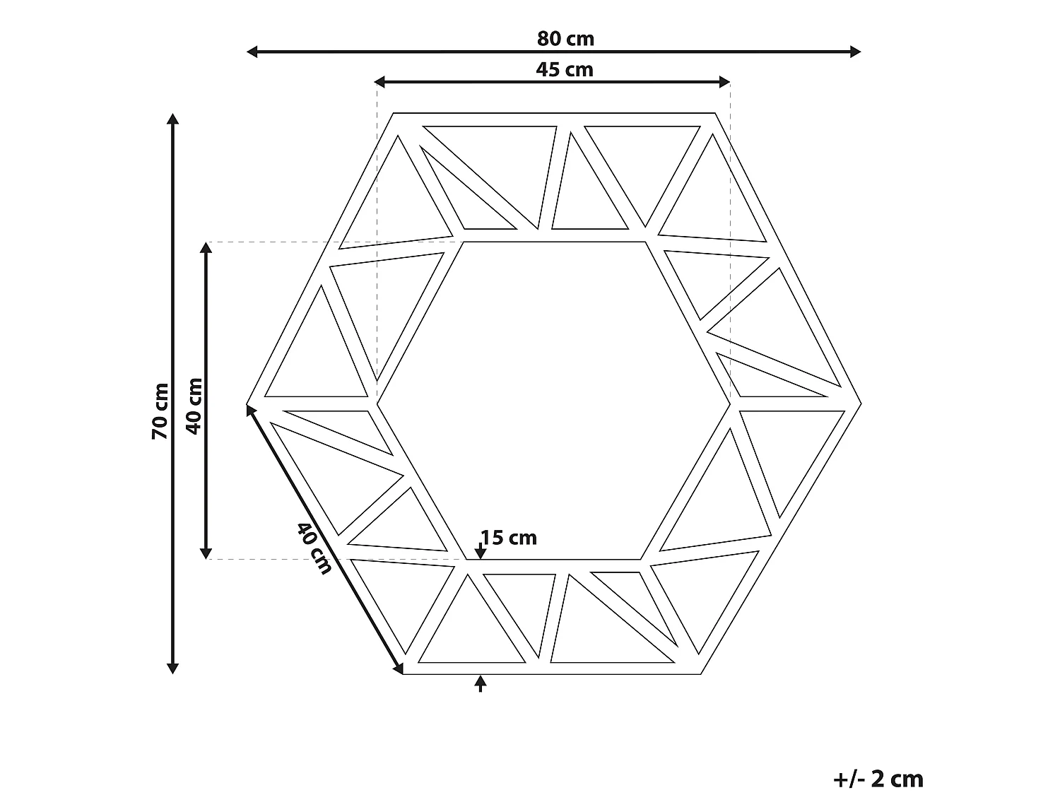 Wandspiegel sechseckig silber 80 x 70 cm ISIGNY
