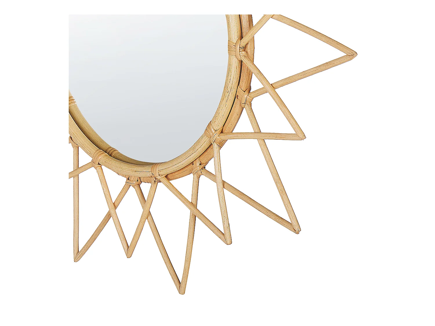 Wandspiegel AROEK 61 cm 61 cm Rotan Natuurlijk