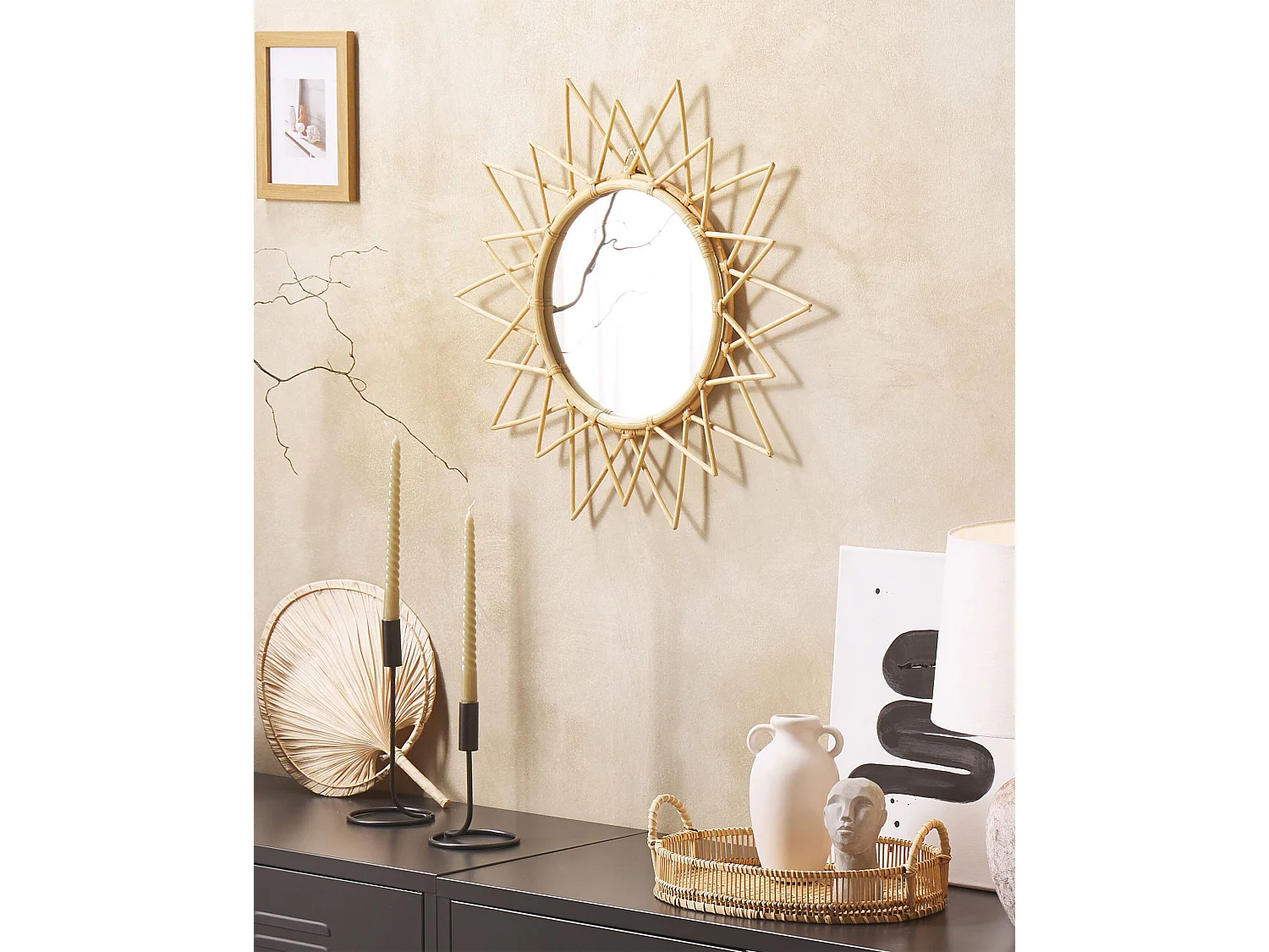 Miroir AROEK 61 cm 61 cm Rotin Naturel