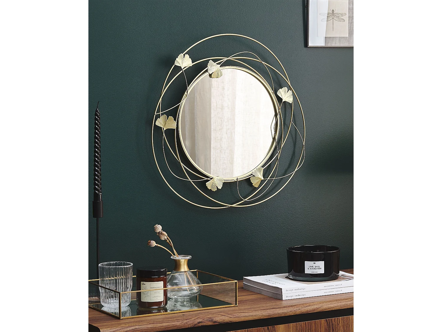 Miroir ANGLET 46 cm 49 cm Métal Doré