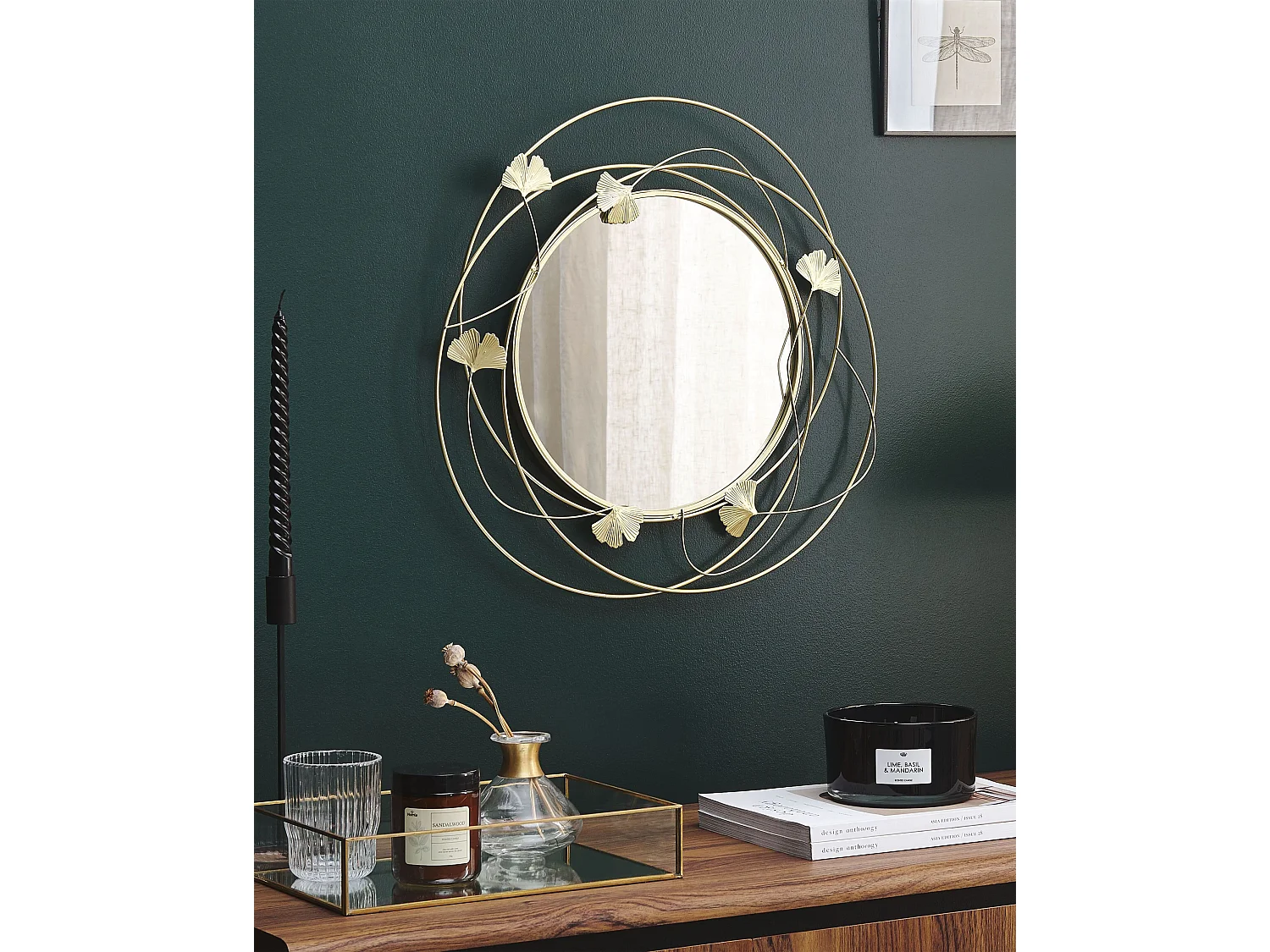 Miroir ANGLET 47 cm 45 cm Métal Doré