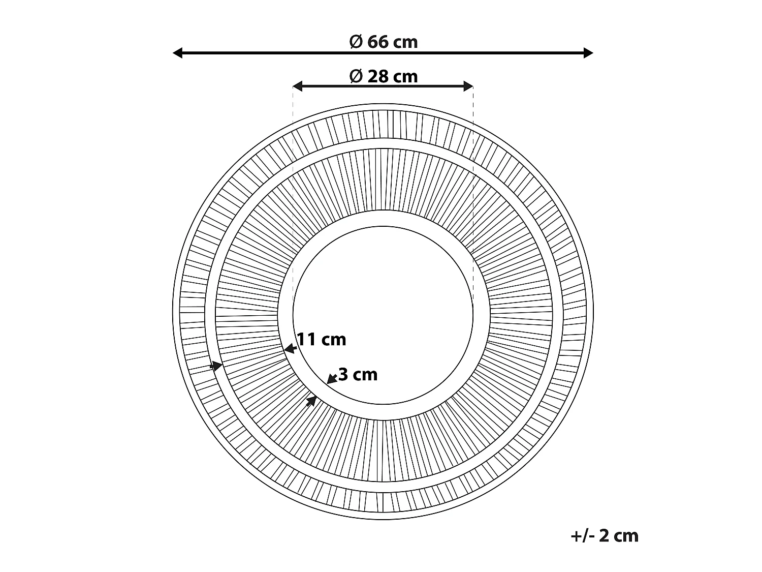 Wandspiegel BLASITO 66 cm 66 cm Bamboehout Bruin