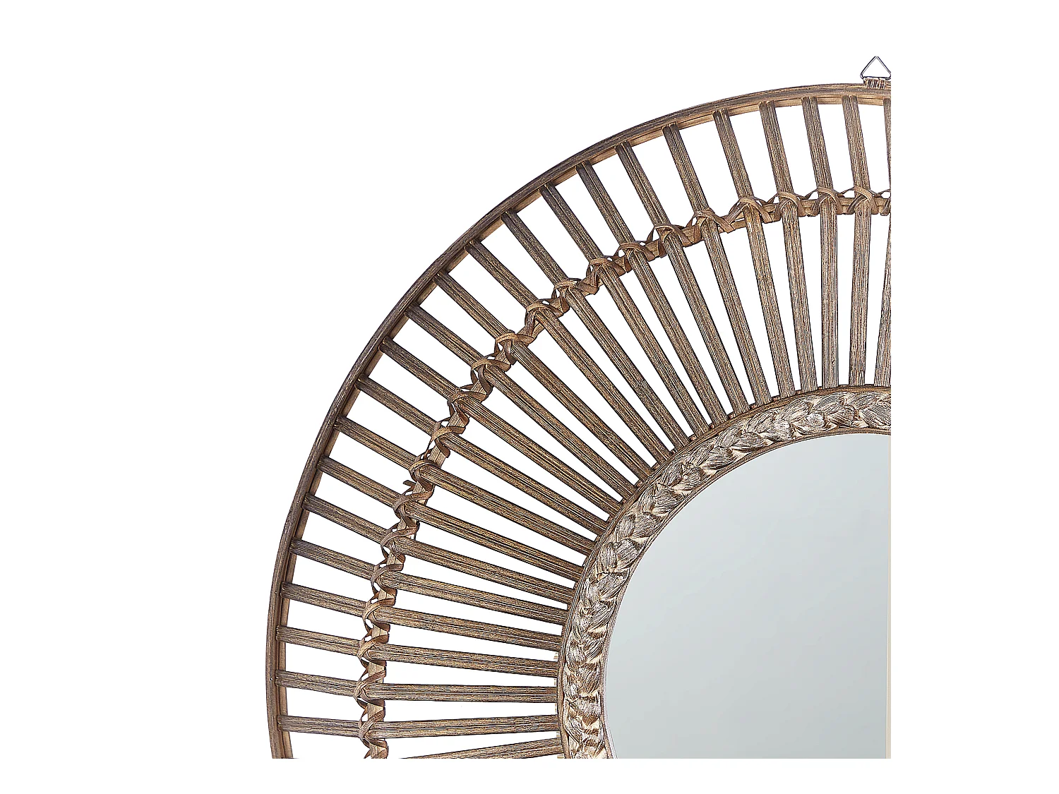 Wandspiegel BLASITO 66 cm 66 cm Bamboehout Bruin