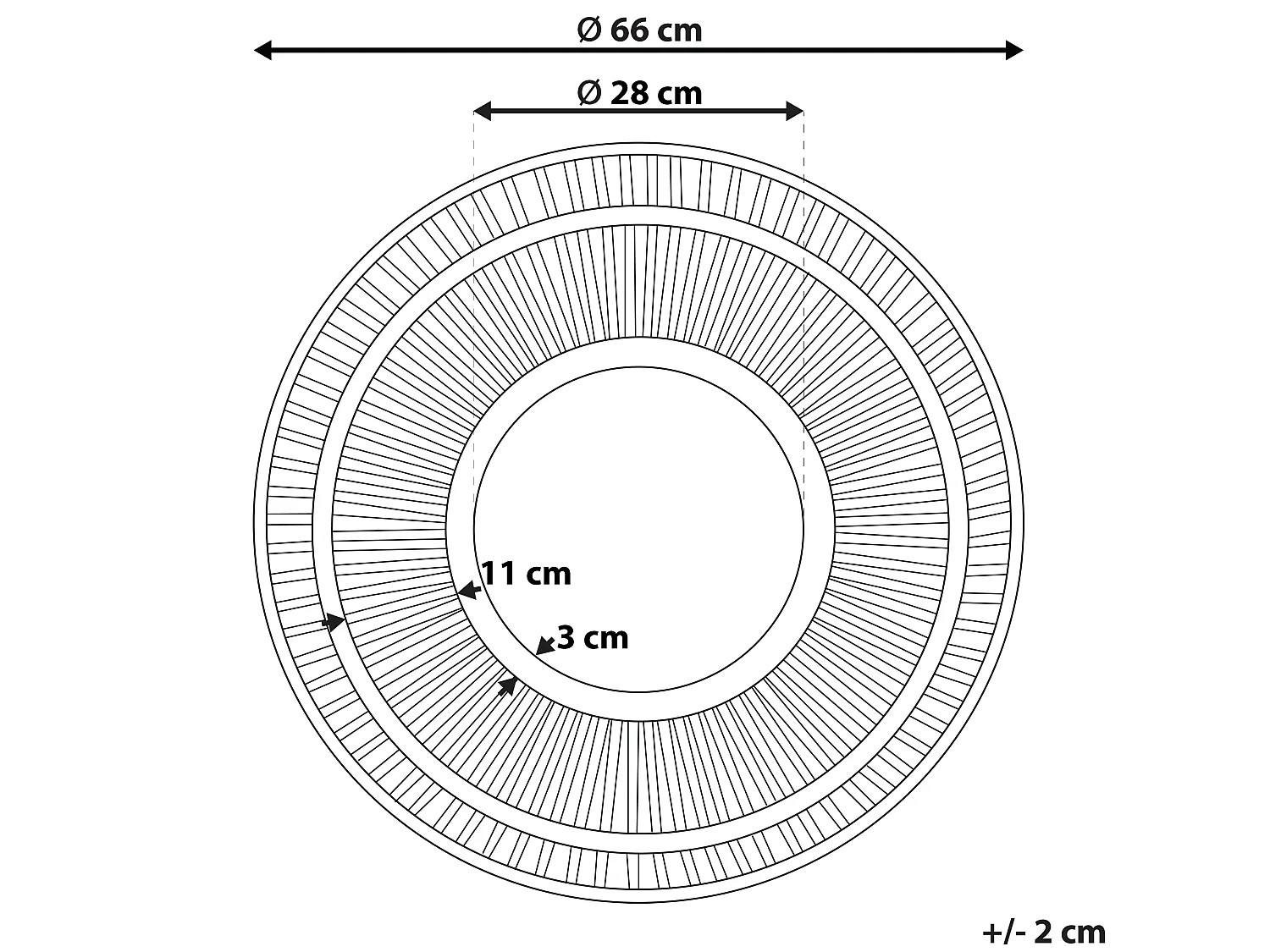 Lustro ścienne BLASITO 66 cm 66 cm Drewno bambusowe Brązowy