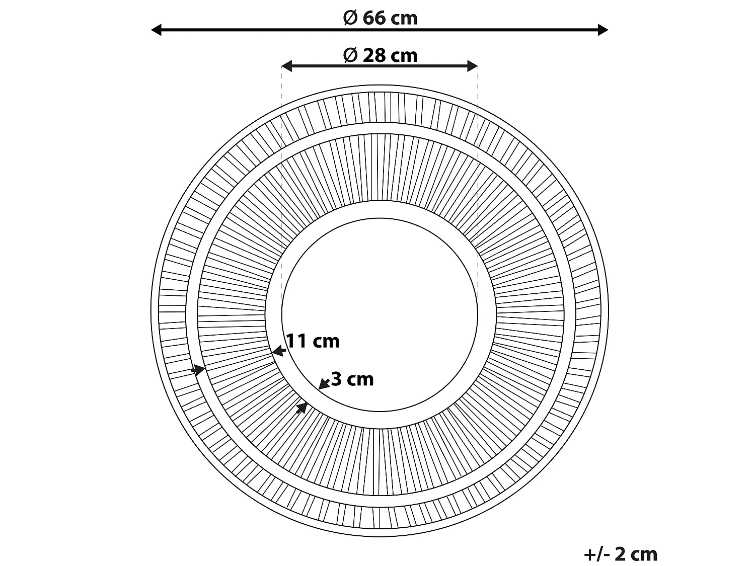 Miroir BLASITO 66 cm 66 cm Bambou Marron