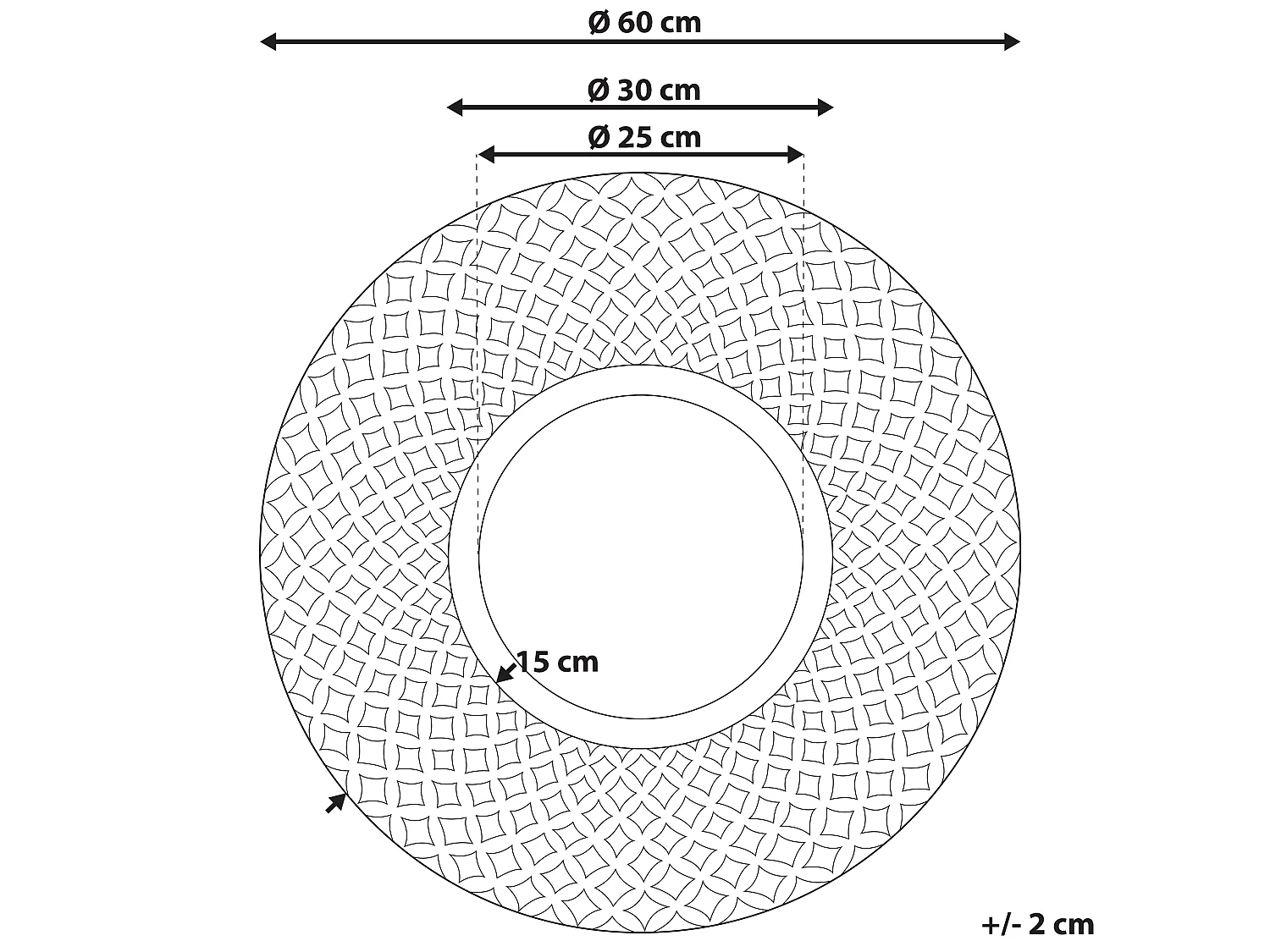 Dekorativer Wandspiegel Holzrahmen rund ø 60 cm heller Holzfarbton Pomaro