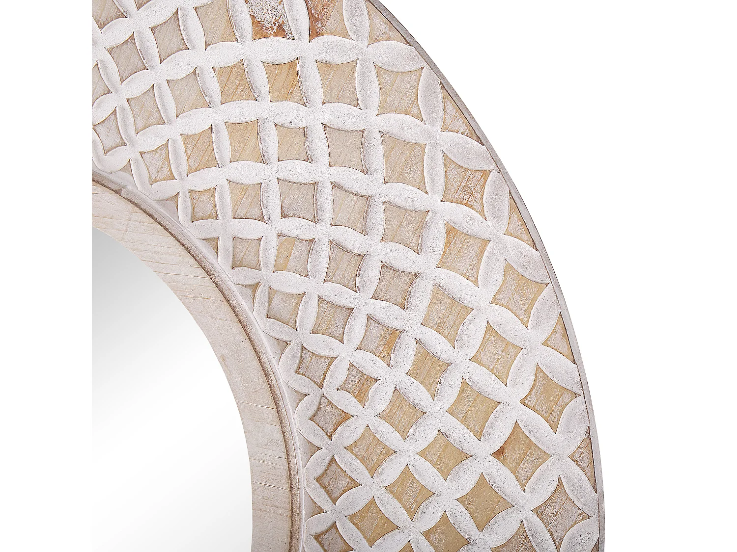 Dekorativer Wandspiegel Holzrahmen rund ø 60 cm heller Holzfarbton Pomaro