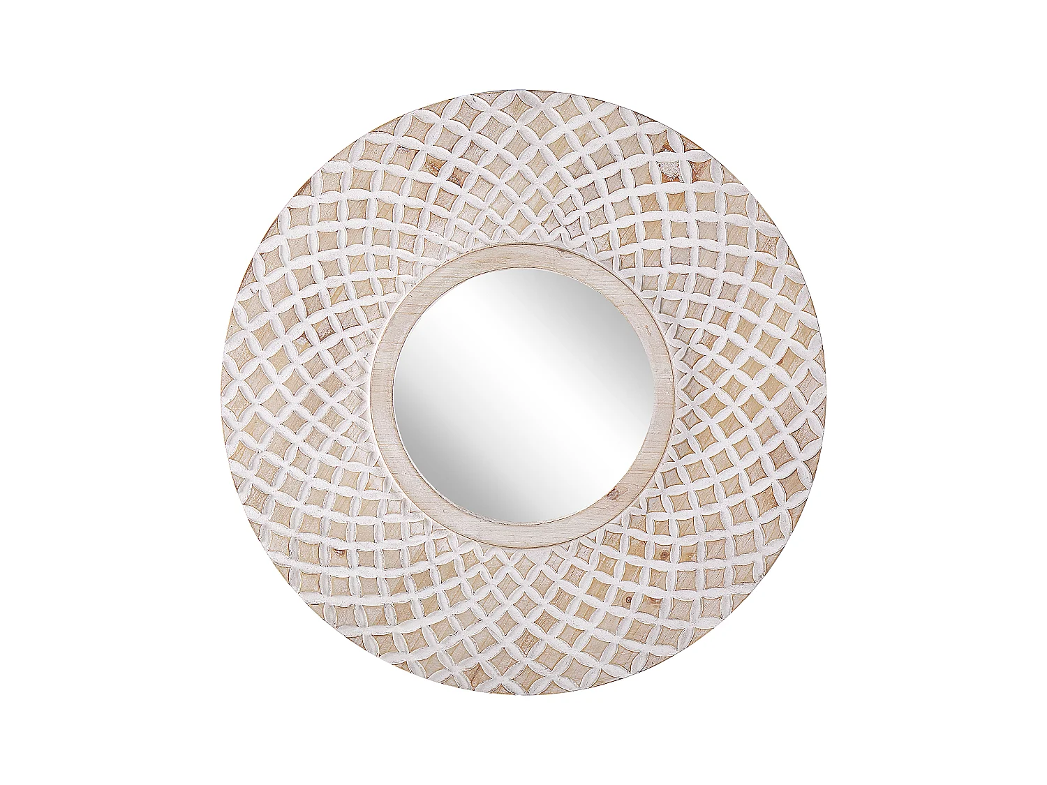 Miroir POMARO 60 cm 60 cm Bois de sapin Marron clair
