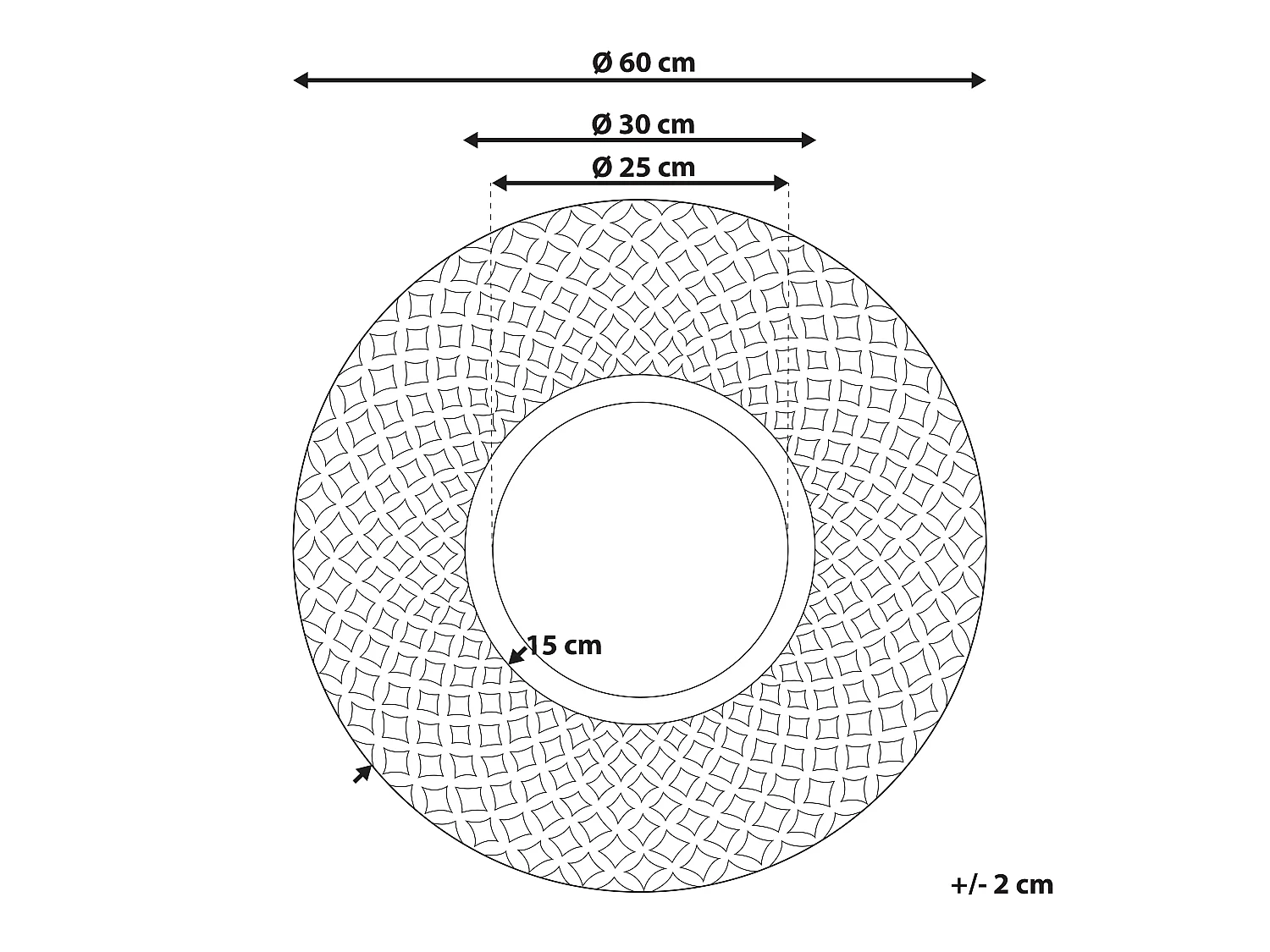 Wandspiegel POMARO 60 cm 60 cm Hout Lichtbruin