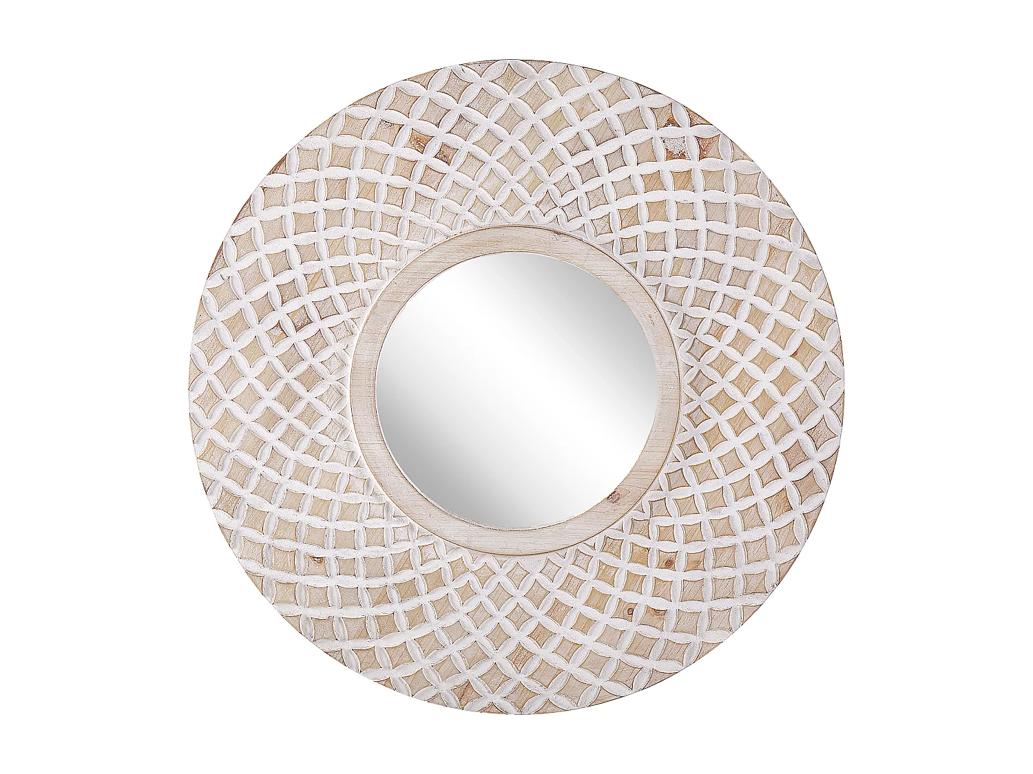 Lustro ścienne POMARO 60 cm 60 cm Drewno Jasnobrązowy