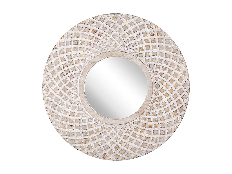 Miroir POMARO 60 cm 60 cm Bois de sapin Marron clair