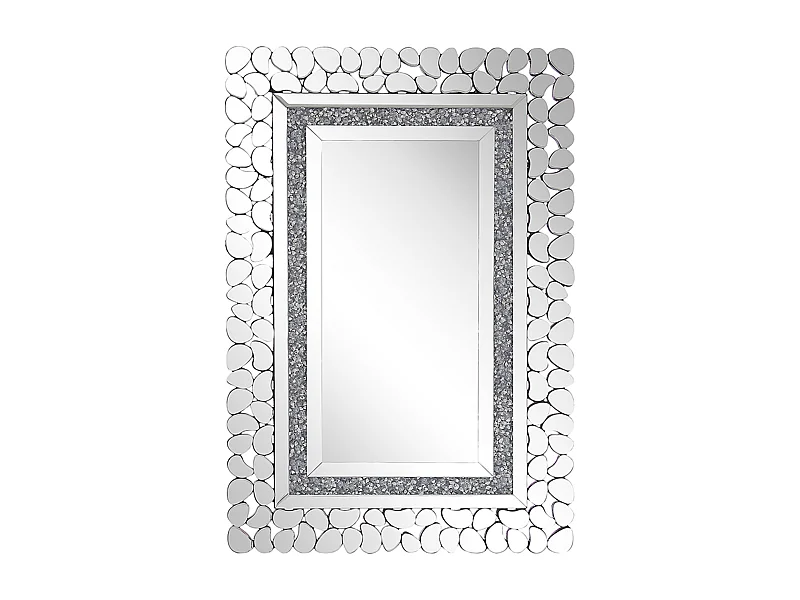 Moderner Wandspiegel mit Rahmen silber rechteckig 60x90 cm Pabu